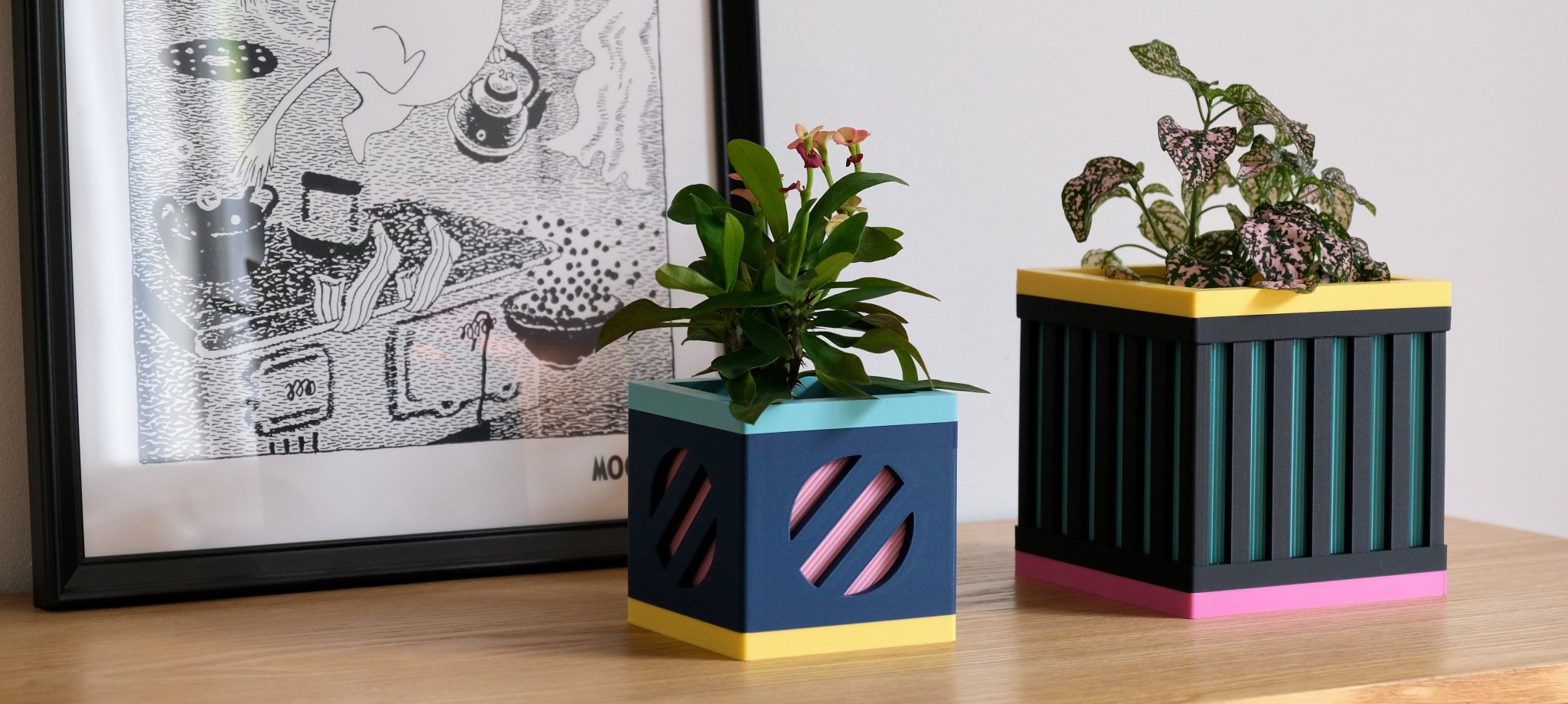 Cache pot design Les Arcadiens - Le Cube N°1 et N°2 - Décoration d'intérieur made in France