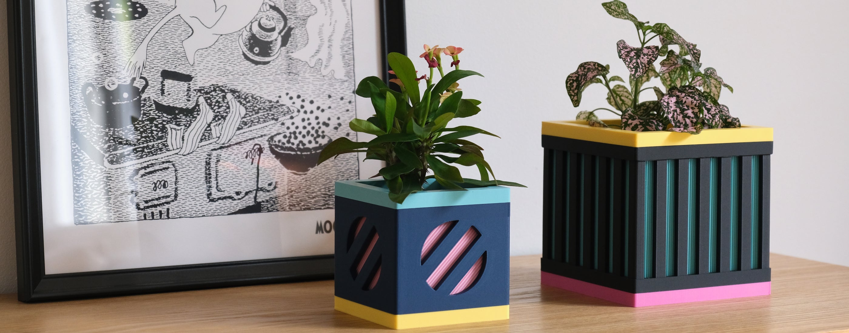 Cache pot design Les Arcadiens - Le Cube N°1 et N°2 - Décoration d'intérieur made in France