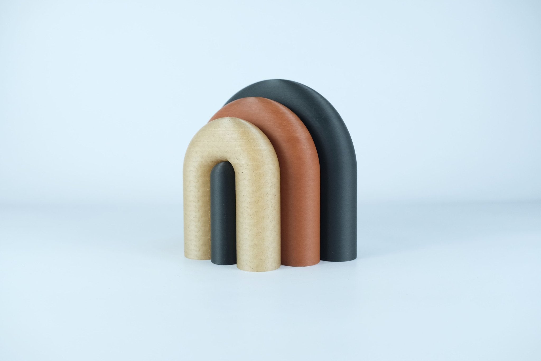 Arc | Serre-livre design & Vase soliflore modulable - Ardoise / Terre battue / Blé 10 - Les Arcadiens