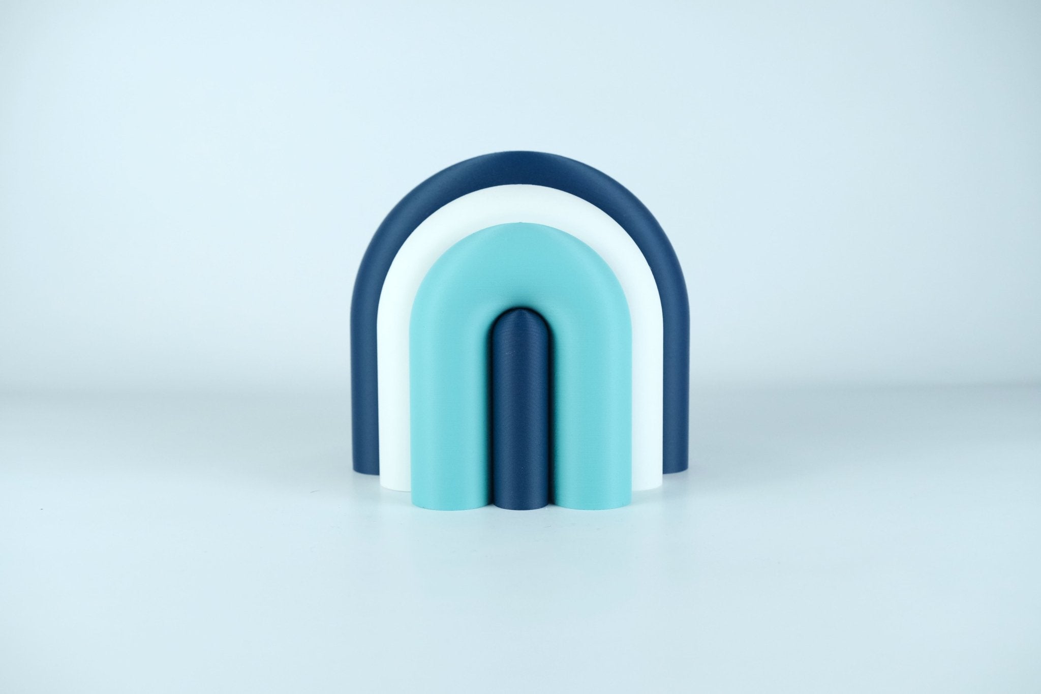 Arc | Serre-livre design & Vase soliflore modulable - Marine / Blanc / Lagon 24 - Les Arcadiens