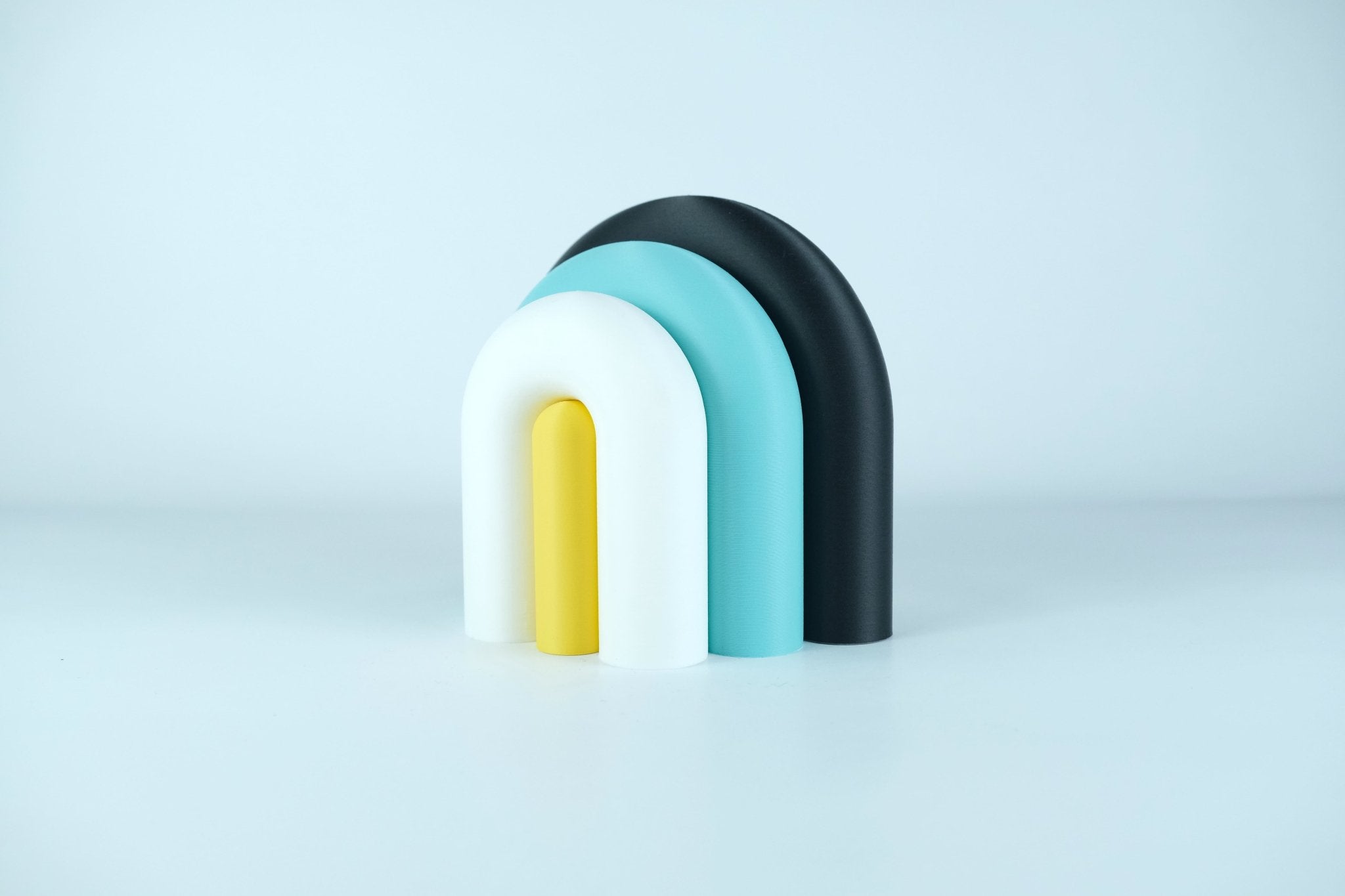 Arc | Serre-livre design & Vase soliflore modulable - Noir / Lagon / Blanc / Jaune 1 - Les Arcadiens