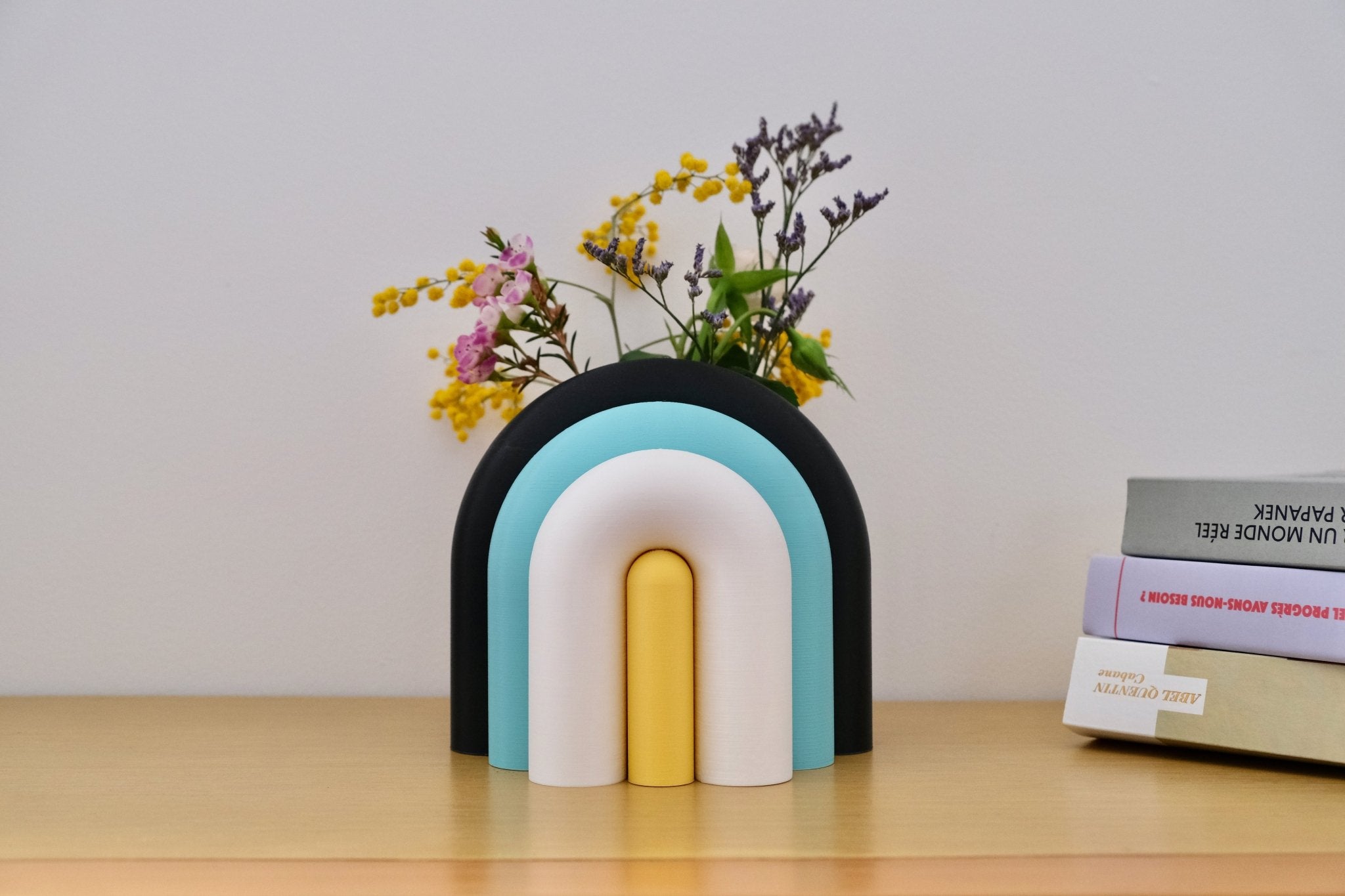 Arc | Serre-livre design & Vase soliflore modulable - Violet / Lilas / Rose poudré / Blanc 7 - Les Arcadiens