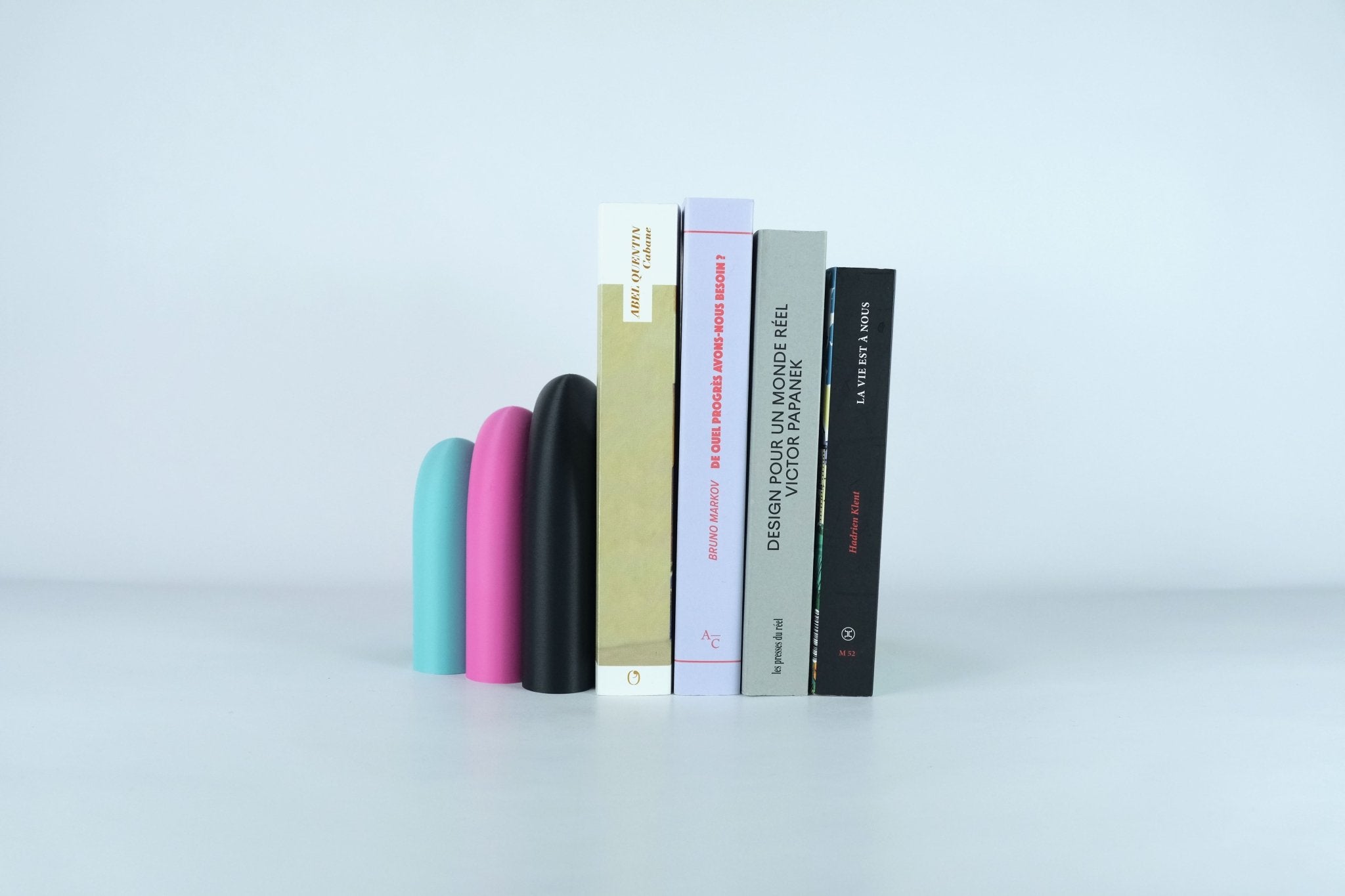 Arc | Serre-livre design & Vase soliflore modulable - Noir / Rose / Lagon 39 - Les Arcadiens