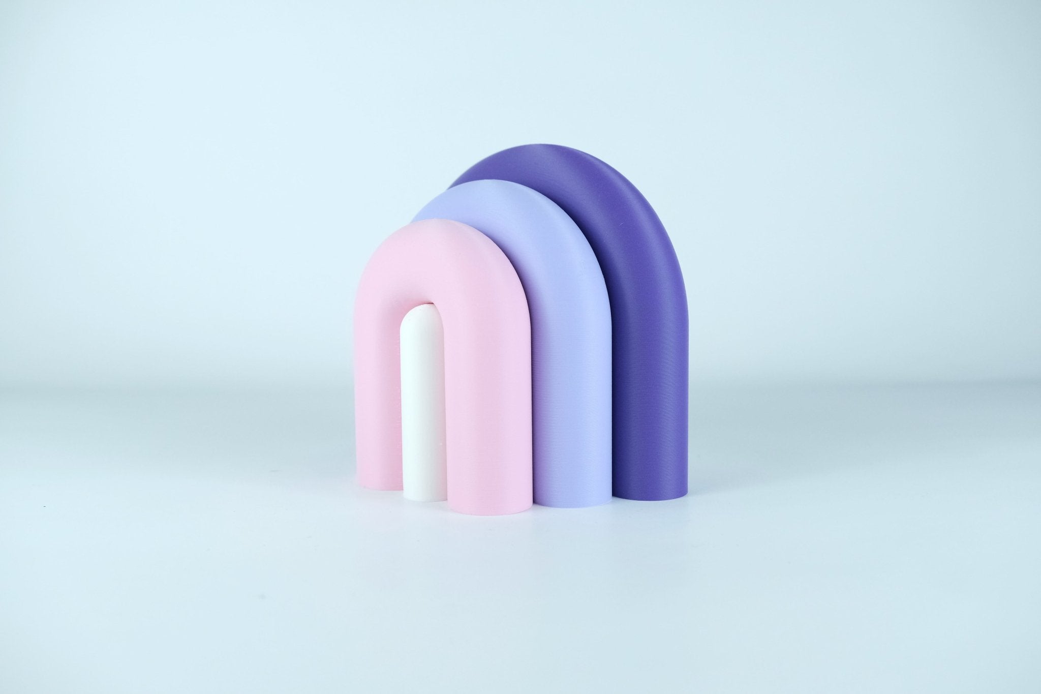 Arc | Serre-livre design & Vase soliflore modulable - Violet / Lilas / Rose poudré / Blanc 53 - Les Arcadiens