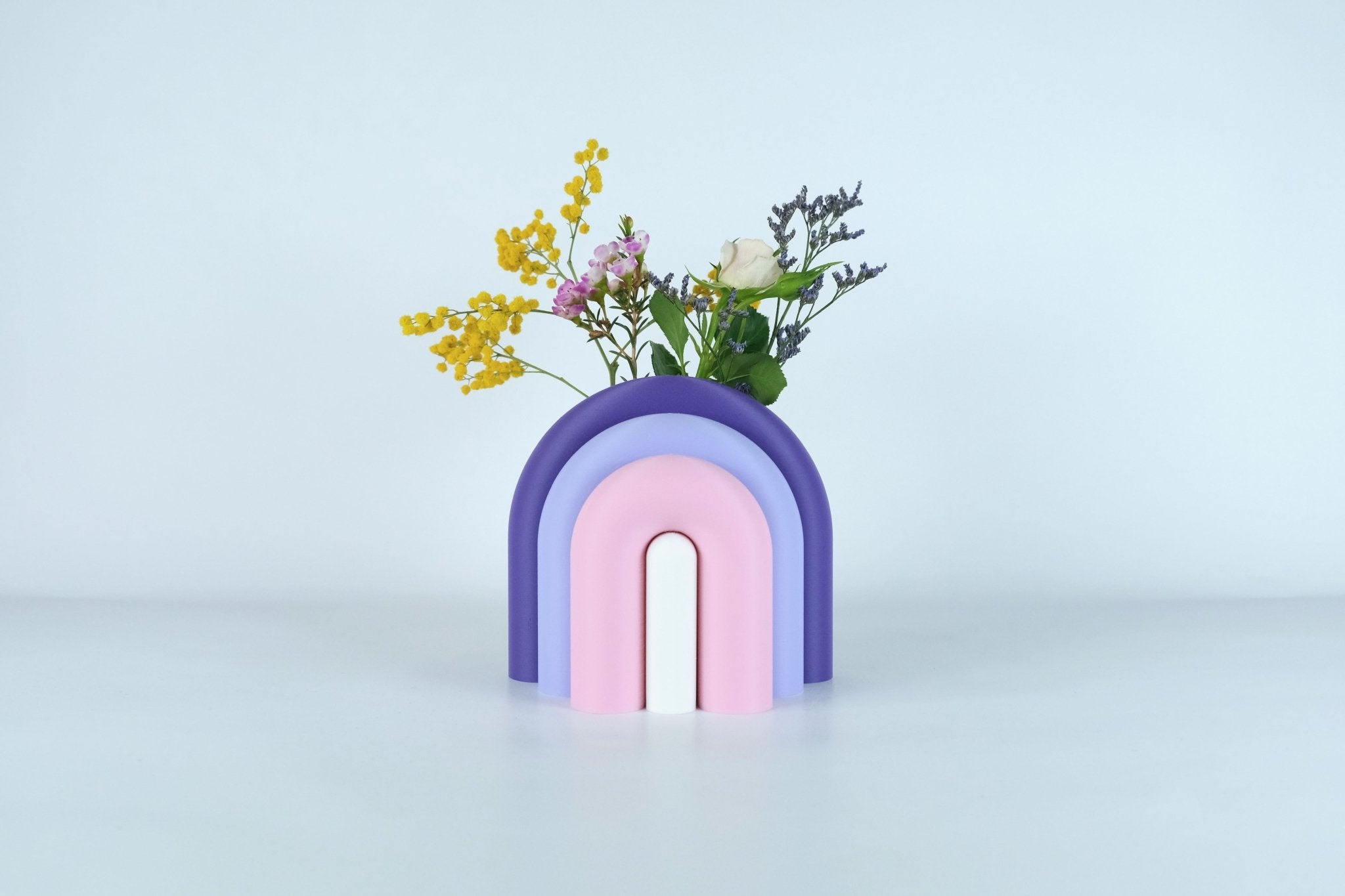 Arc | Serre-livre design & Vase soliflore modulable - Violet / Lilas / Rose poudré / Blanc 56 - Les Arcadiens