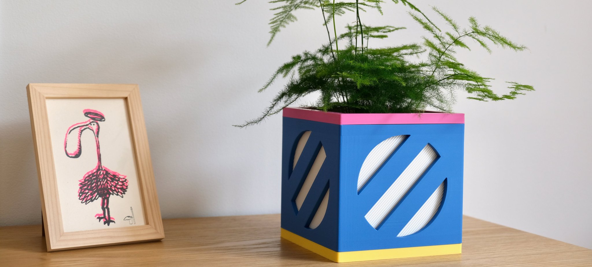 Cache pot design Les Arcadiens - Le Cube N°2 - Décoration d'intérieur made in France