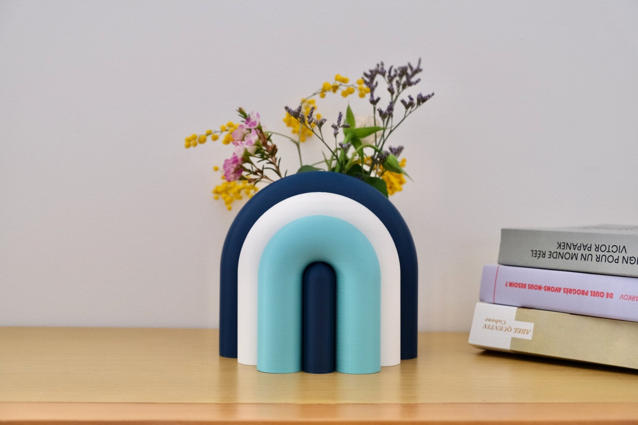 Arc | Serre-livre design & Vase soliflore modulable - Violet / Lilas / Rose poudré / Blanc 27 - Les Arcadiens