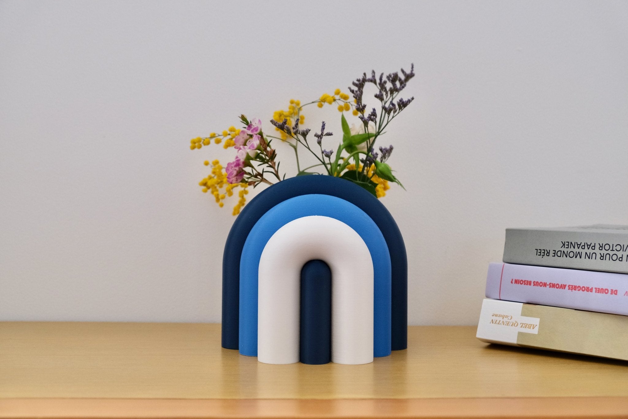 Arc | Serre-livre design & Vase soliflore modulable - Violet / Lilas / Rose poudré / Blanc 37 - Les Arcadiens