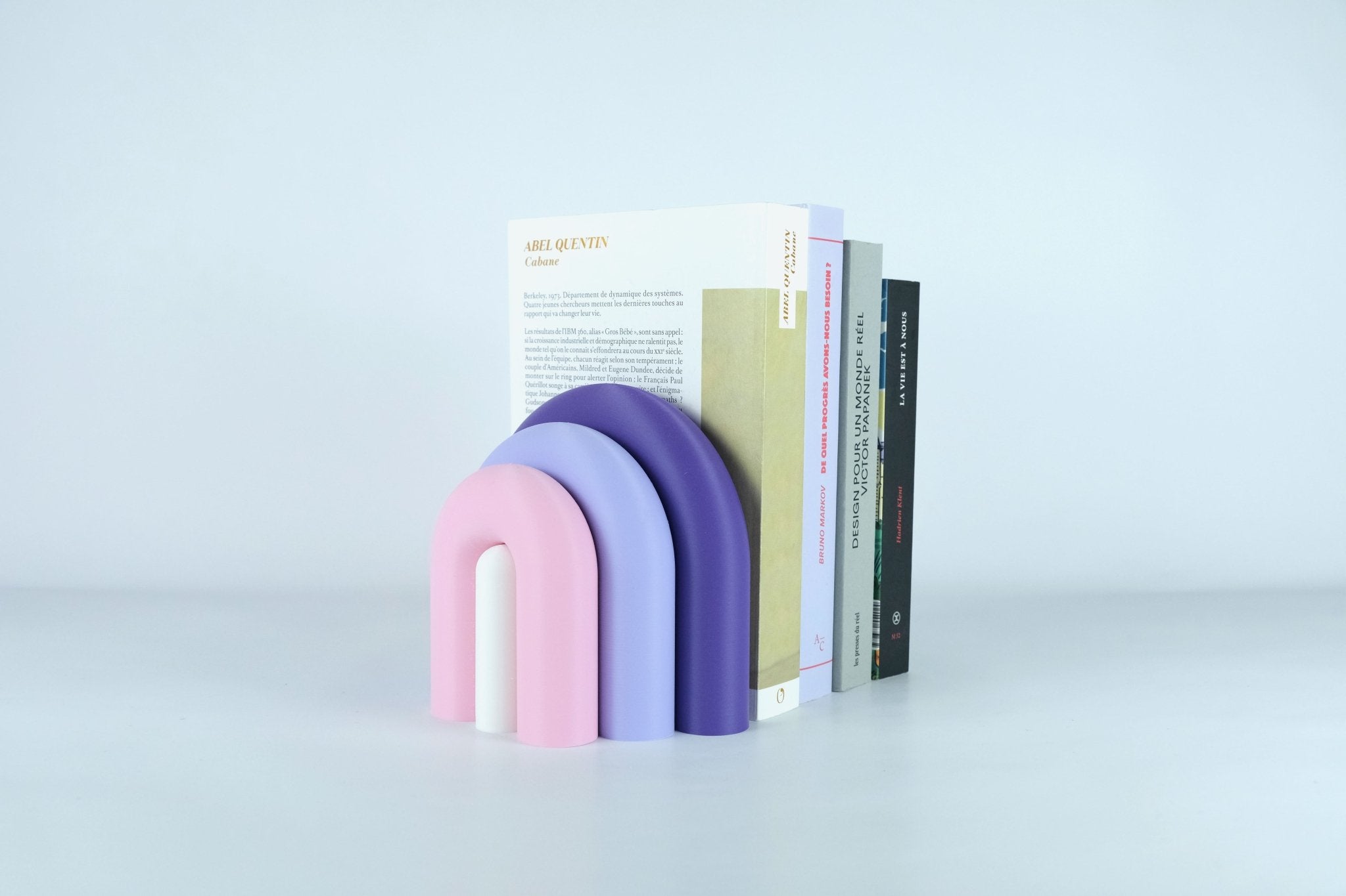 Arc | Serre-livre design & Vase soliflore modulable - Violet / Lilas / Rose poudré / Blanc 54 - Les Arcadiens