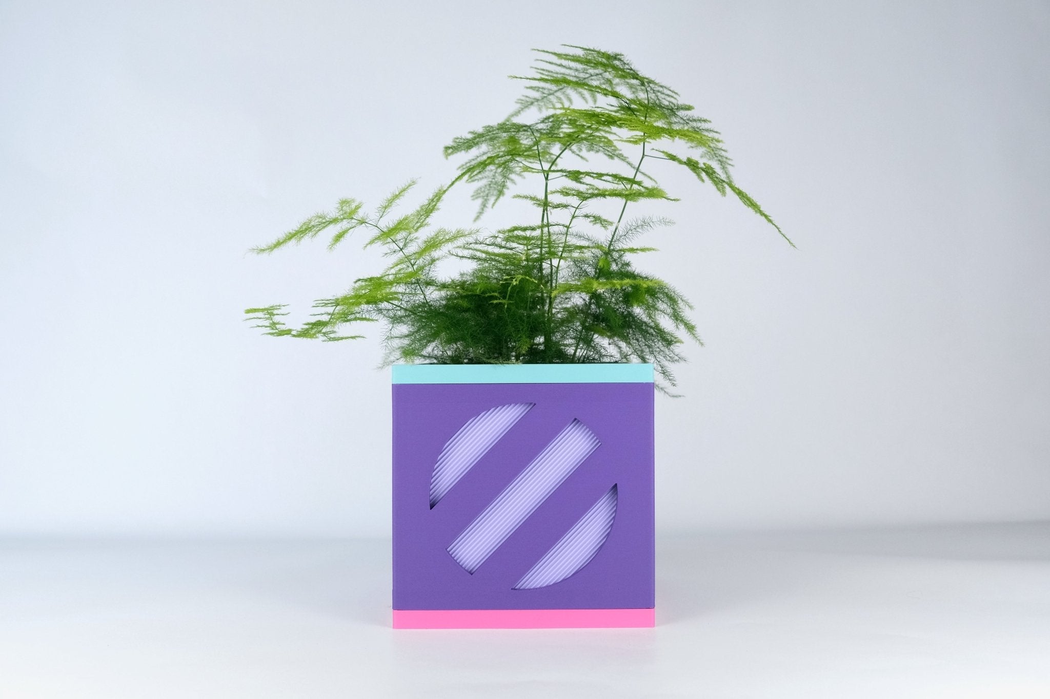 "Le Cube N°2 - Cache-pot Ø12 cm - Violet/Violet - Les Arcadiens"
